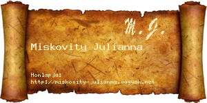 Miskovity Julianna névjegykártya